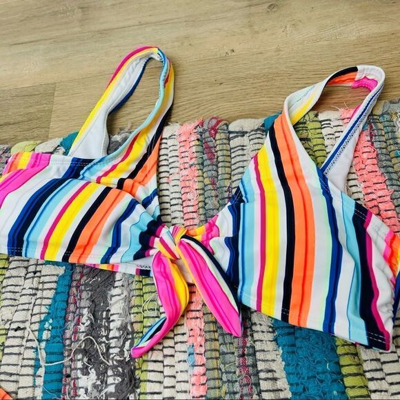 EUC No Boundaries Candy Color Striped Bikini Set - Picture 2 of 5